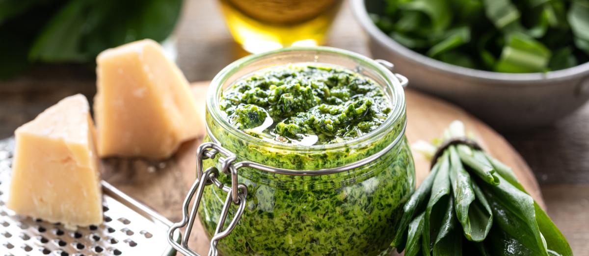 pesto, medvědí česnek