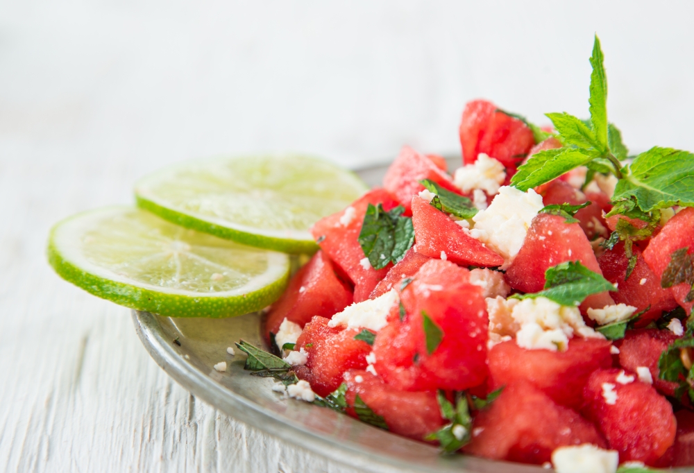 watermelon-feta salad with mint